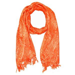 Tropical Print Cotton Fabric Tassel Scarf